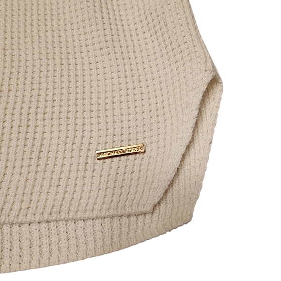 Michael Kors White Cowl Neck Waffle Pattern Pullover Sweater L - Picture 6 of 13